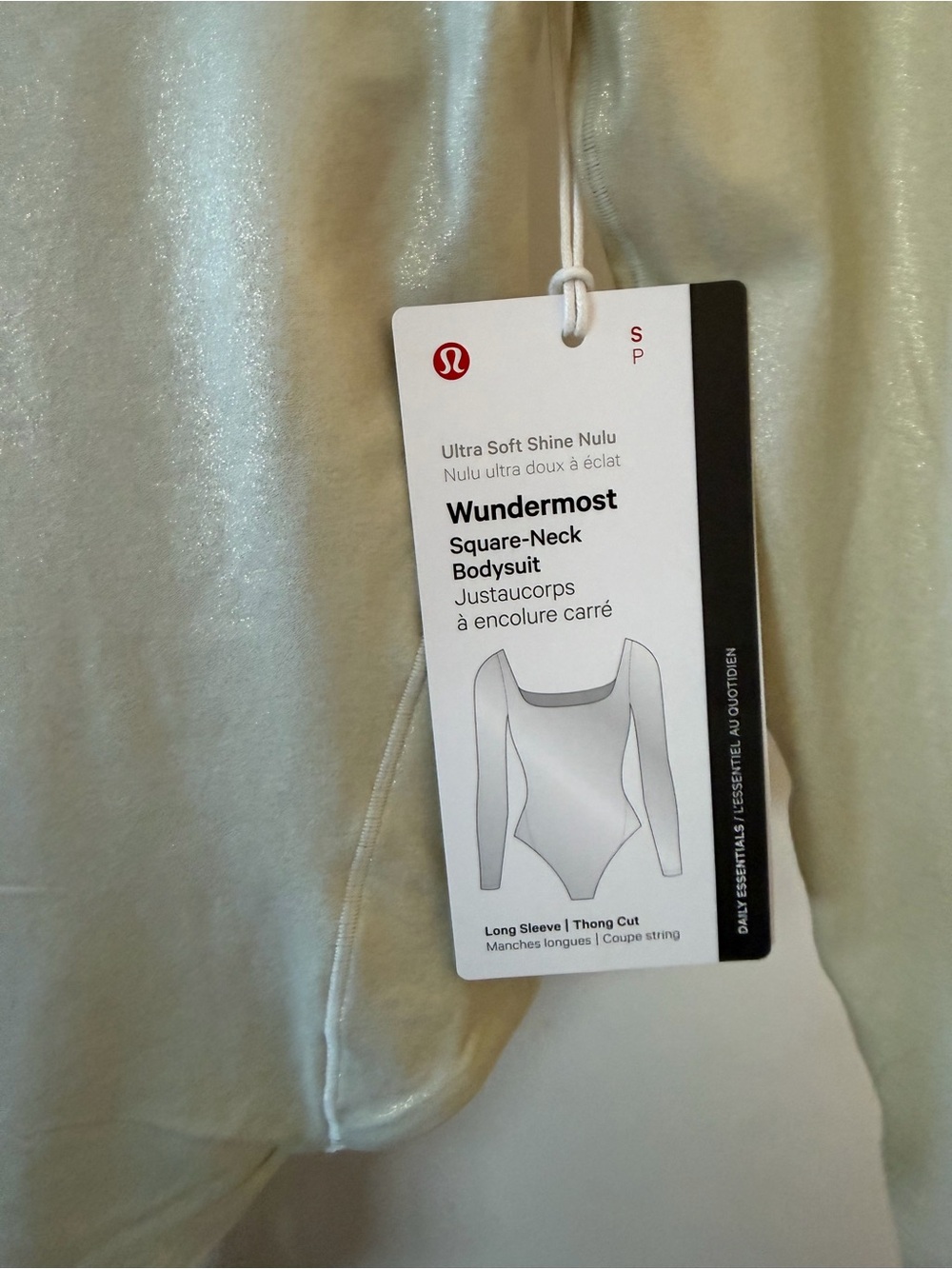 Nulu Long Sleeve Scoop Neck Bodysuit - Cream - Picture 3 of 5